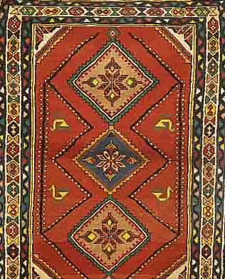 HAMADAN, PERSIEN, 150 X 112CM, EHZ 2 FLOR WOLLE, CA.20 JAHRE