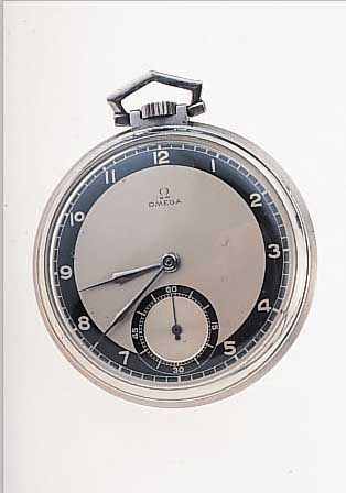 OMEGA HERRENTASCHENUHR LEPINE, REF.-NR. 9427782, SCHWEIZ UM 1941, EDELST., ART DECO, ORIG.-ZUSTAND, 15 ST., WERK VERG., KAL. 38,5LT1, ...