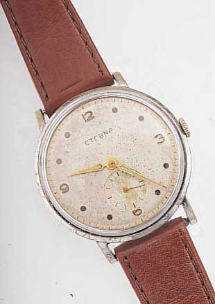KONVOLUT: 2 ETERNA HERRENARMBANDUHREN, BEIDENACH VERSCH. KONZEPTEN, SCHWEIZ UM 1938, 1X RUND-CLASSIC-GEH., METALL VERCHR., EDELST.- BODEN U. ...