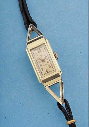 UROFA DAMENARMBANDUHR PRIMOSA, REF.-NR. 6114651, DEUTSCHLAND UM 1933, GG 585/000, SCHARNIERBODEN, AUSGEF. SCHARNIERBANDANST., SELTEN, ...