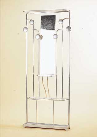 PAAR GARDEROBEN, FRANKREICH, 40ER JAHRE, ALUMINIUM, SPIEGELEINSäTZE, GEBRAUCHSSPUREN, M.: 177X61X16 CM