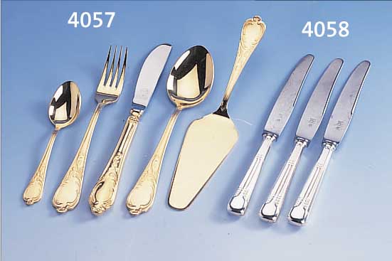 71TEILIGES BESTECK, 24K HARTVERGOLDET, SOLIN- GEN, BEST. AUS 12 MESSER MIT STAHLKLINGEN, 12 GABELN, 12 LöFFEL, 12 KAFFEELöFFEL, 12 ...