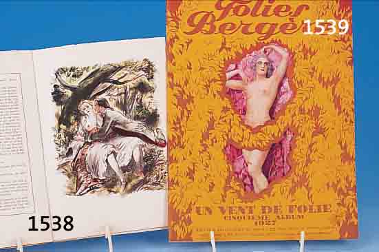 FOLIES BERGèRE, UN VENT DE FOLIE, CINQUIèME ALBUM, 1927, EDITIONS ARTISTIQUES DE PARIS, VIELE SCHWARZ-WEISSE UND EINIGE KOLORIERTE ...