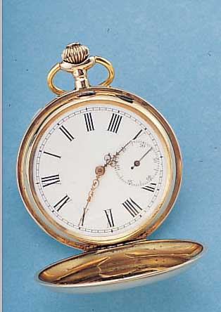 SAVONETTE HERRENTASCHENUHR, SCHWEIZ UM 1914,ROSE-G. 585/000, BEIDE SCHALEN SYM. GUILL., MONOGR. "JZ", EMAILBL., ZEIGERSTELLSCHIEBER ...
