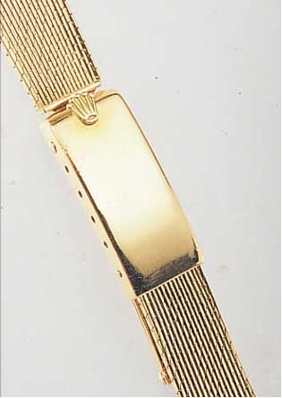 ROLEX GOLDFLECHTBAND, GG 750/000, M. FALT- SCHL., UM 1968, GEBRAUCHSSP., NUTZBAR, STEG- BR. 13 MM, L. VON STEG ZU STEG CA. 14,3 CM, EZ 2