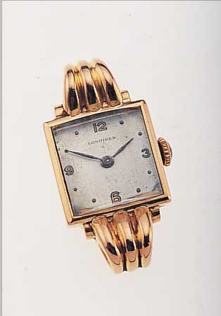 LONGINES DAMENARMBANDUHR, REF.-NR. 5504/54, SCHWEIZ UM 1950, GG 750/000, KORDELBAND ZU ERS., BLATT VERS. FL., FORMANKERW., 17 ST., KOMP.-UNR., ...