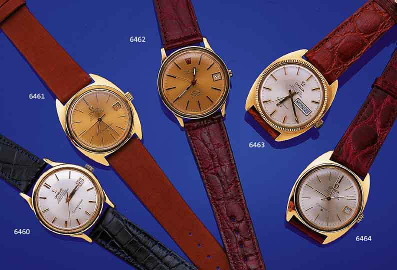 OMEGA HERRENARMBANDUHR ELEKTRONIK CONSTELLA- TION CHRONOMETER, REF.-NR. 198003, SCHWEIZ UM 1970, KAL. 1250, BODEN GESCHR., SAT. ...