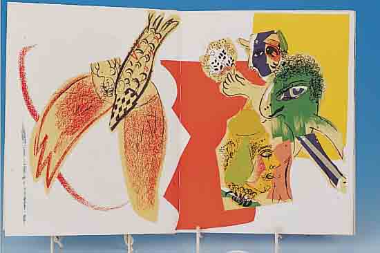 XXIEME SIECLE, NR. 26, 1965, MIT EINER DOPPELBLATTGROßEN FARBLITHO VON MARC CHAGALL UND EINER LITHO VON VIEIRA DA SILVA, EINBAND MIT ...