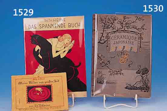 HEINE TH.TH., ZWEI BüCHER: 1 X DAS SPANNENDEBUCH, O.J., UM 1925, 60 SEITEN, MIT VIELEN KARIKATUREN DES SIMPLICISSIMUS, VERLAG JULIUS KITTLS ...