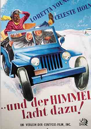 FILMPLAKAT, DEUTSCH, 40ER/50ER JAHRE, , FARBLITHOGRAPHIE, FüR DEN FILM:, UND DER HIMMEL LACHT DAZU, MITTIG GEFALTET, ...
