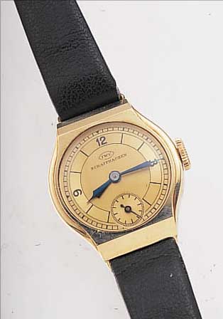 IWC DAMENARMBANDUHR, REF.-NR. 996118, SCHWEIZ UM 1931, GG 585/000, BODENSCHARNIER, 2-FARB. VERG. BLATT, GEBL. STAHLZEIGER, AUßER LEDERB. ...
