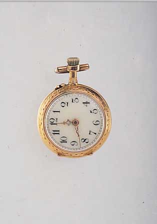 LE COULTRE DAMENTASCHENUHR, REF.-NR. 51461, FRANKREICH UM 1908, GG 750/000, LüNETTE U. GEH.-BODEN GEPR. VERZ., JUGENDSTIL, DIESTEL- DARST., ...