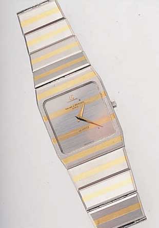 BAUME & MERCIER HERRENARMBANDUHR, REF.-NR. 5739/038, SCHWEIZ UM 1988, EDELST. INCL. EDELST.-BAND, LüNETTE SOWIE BANDGL. GG INTAR- SIERT, ...