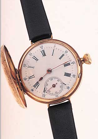 QUALITÄT MONARD DAMENARMBANDUHR AUS TASCHENUHR REF.-NR. 1316, SCHWEIZ UM 1900, SAVONETTE- AUSF., ROSE-G. 585/000, GOLDCUV., SPRUNGDECKELM. RANKEN ...