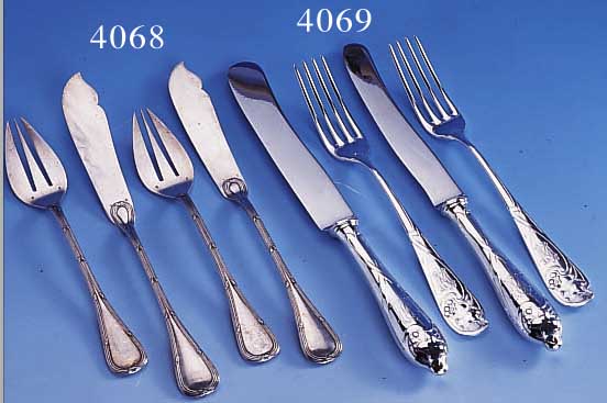 JUGENDSTILBESTECK, DEUTSCH WMF UM 1900/02, 90ER SILBERAUFLAGE, ZEITTYP. DEKOR MIT WEIN- LAUB IN ASYM. TENDENZ, ELEGANTE LINIENFüHRUNG,GESUCHTES ...