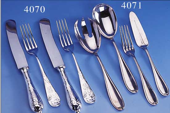 JUGENDSTILBESTECK, DEUTSCH WMF UM 1900/02, 90ER SILBERAUFLAGE, ZEITTYP. DEKOR MIT WEIN- LAUB IN ASYM. TENDENZ, ELEGANTE LINIENFüHRUNG,GESUCHTES ...