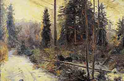 BERTELSEN, DäNSICHER MALER, DAT. (19)35, WINTERLICHE WALDLANDSCHAFT, ÖL/LWD, RE. U. SIGN. UND DAT., CA. 60 X 75 CM, R.