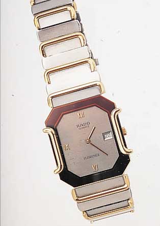RADO HERRENARMBANDUHR FLORENCE, REF.-NR. 16034092, SCHWEIZ UM 1990, SAPHIRFLACHGL., GLASSCHUTZ SOWIE TEILW. BANDGL. HARTVERG., DOPPELTE ...