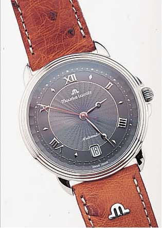 MAURICE LACROIX HERRENARMBANDUHR AUTOMATIK, REF.-NR. 1848/11577, SCHWEIZ UM 1997, EDELST. POL., BEIDS. SAPHIRVERGL., 21 ST., BASISKAL. ETA 2892-2, ...