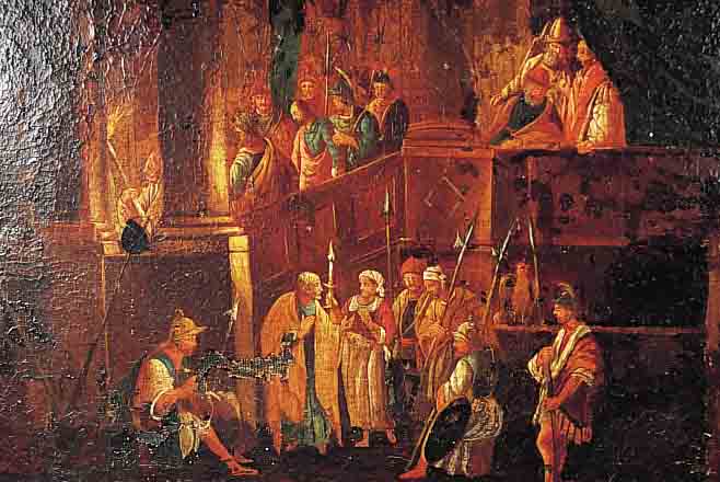 UNBEK. KüNSTLER DES 17./18. JH., ZWEI GEGEN-STüCK, DETAILREICHE DARSTELLUNGEN AUS DEM LEBEN DES APOSTEL PAULUS (DOUBL./REST./ ...