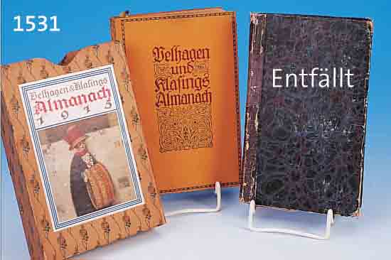 VELHAGEN & KLASINGS ALMANACH VON 1915, REICH ILLUSTRIERT, LEINENEINBAND, GOLDSCHNITT,SCHUBER, LEICHTE ALTERSSPUREN