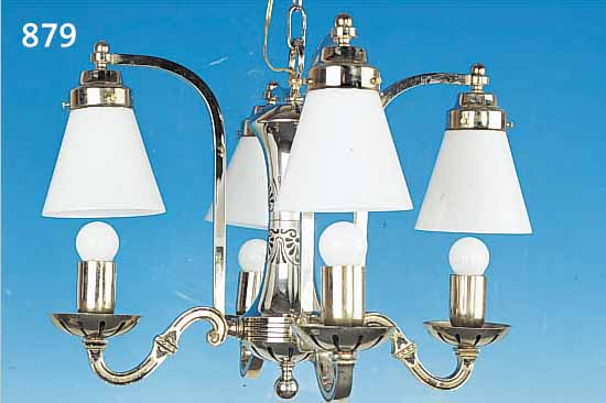 DECKENLAMPE, UM 1935/38, METALLMONTUR, ABSTRAKT FLORALER DEKOR, VIER BRENNSTELLEN, MILCHGLASSCHIRME, ELEKTR., L. KORRODIERT, H. CA. 40 ...