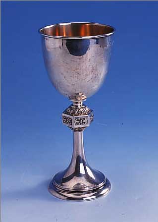 POKAL, WIEN UM 1910, 800ER SILBER, BAROCKSTIL, NODUS 6-ECKIG MIT AKANTHUS UND ABSTR. ORNAMENTEN, INNENVERGOLDUNG, FUß MIT ...