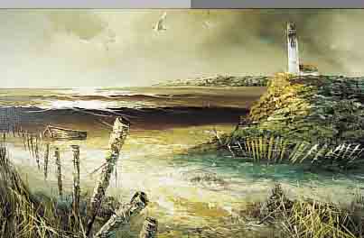 UNBEKANNTER NORDDEUTSCHER MALER, 50ER JAHRE, NORDDEUTSCHE KüSTENLANDSCHAFT, ÖL/LWD, UN- SIGN., CA. 60 X 90 CM, R.
