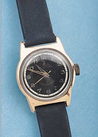 MIDO HERRENARMBANDUHR SUPERAUTOMATIK/MULTIFORT REF.-NR. 1371894, SCHWEIZ UM 1947, EDELST.,STARKE RG-HAUBE, VERGL. BEI 12 L. RISSIG, ORIG.-BLATT ...