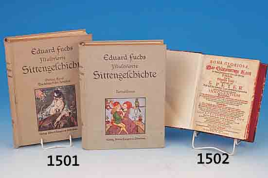 SITTENGESCHICHTE VON E. FUCHS, A. LANGEN VER- LAG MüNCHEN 1912, 3 BäNDE U. 3 ERGäNZUNGS- BäNDE, MIT ZAHLREICHEN Z. T. EROTISCHEN AB- ...