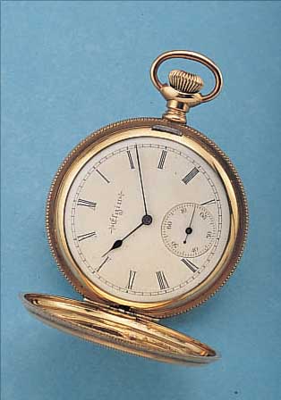 ELGIN HERRENTASCHENUHR SAVONETTE, REF.-NR. 6540103, USA UM 1920, METALL M. RG-AUFLAGE, 2-TEIL. EMAILBL. SIGN., FEIN HAARR., VERG. ANKERW., 7 ...