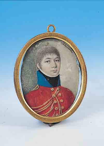 MINIATURMALEREI, DEUTSCH, UM 1810, PORTRäT DES KARL FRIEDRICH MAXIMILIAN VON SCHAUBURG (1777-1847), GOUACHE AUF ELFENBEIN, FEINE ...