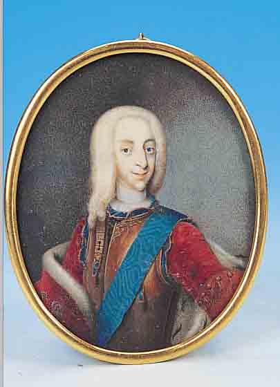 MINIATURMALEREI, DEUTSCH, UM 1730, PORTRäT EINES HABSBURGERS, GOUACHE AUF ELFENBEIN, SEHR FEINE DIFFERENZIERTE MALEREI VON ...