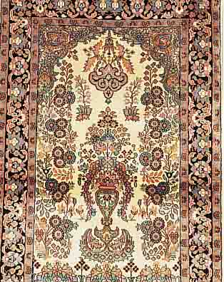 KASHMIR, INDIEN, 154 X 94CM, EHZ 1-2 FLOR SEIDIG, CA.10 JAHRE