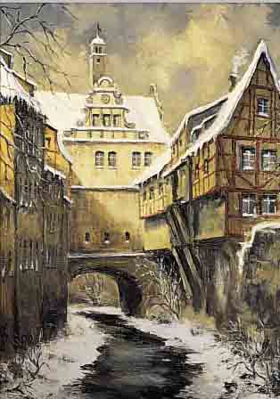 EHRLICH, PAUL W., *1872 WEIMAR/MüNCHEN, AKADEMIE MüNCHEN, HIER: STANDANSICHT IM WINTER, SIGNIERT, ÖL/LWD., 61 X 47 CM, R.