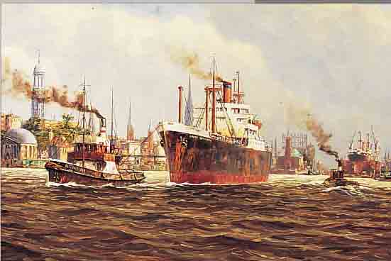 MEYER NIETING, K., HAMBURGER HAFEN, ÖL/LWD.,SIGNIERT, 70 X 100 CM, R.