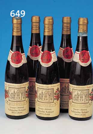 5 FLASCHEN 1969ER KALLSTADTER KOBNERT, BEERENAUSLESE, WEINGUT CHRIST DEUBERT KALL- STADT, JE 0.75L, ALLE ORIG. VERKORKT, INHALT NICHT GEPR.