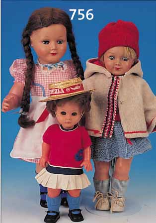 DREI CELLULOID-PUPPEN, GEMARKT MMM, (MAAR KG IN MöNCHRöDEN), 2 X 50ER JAHRE, 1 X 60ER JAHRE,