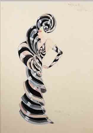 WITTOP, FREDDY, 1886-1935, FRAU IM ABENDKLEID, GOUACHE AUF PAPIER, RE. U. HANDSIGN., RE. O. BETITELT: FEMME MéTALCA. 42,5 X ...