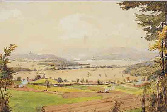 REINHARDT, WILLY, 1888 BOPPARD-1970 KOTTGEISERING, WEITE LANDSCHAFT NACH DER ERNTE, AQUARELL üBER ...