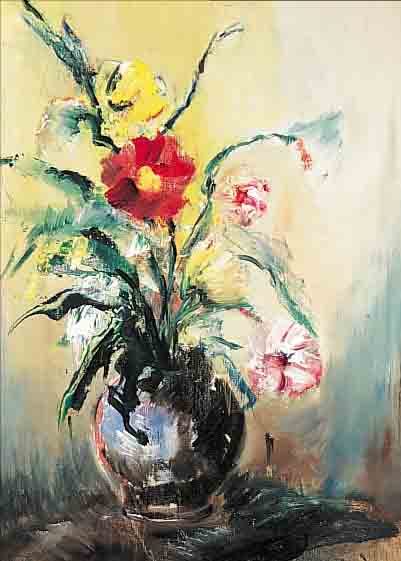 GRäFERATH, JOHANNES, 1872-1946 KöLN, , BLUMENSTILLEBEN, ÖL/LWD, RE. U. SIGN., CA. 65,5 X 47 CM, R.