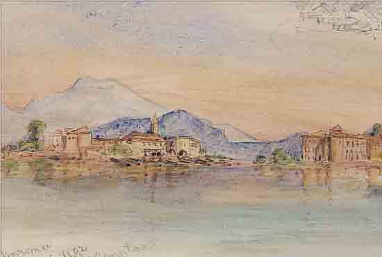 COMPTON, EDWARD THEODOR, 1849 LONDON-1921 FELDAFING, ISOLE BOROMEE, AQUARELL/PAPIER, HANDSIGN., ...