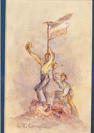 COMPTON, EDWARD THEODOR, 1849 LONDON-1921 FELDAFING, ZWEI BERGSTEIGER HISSEN EINE ...