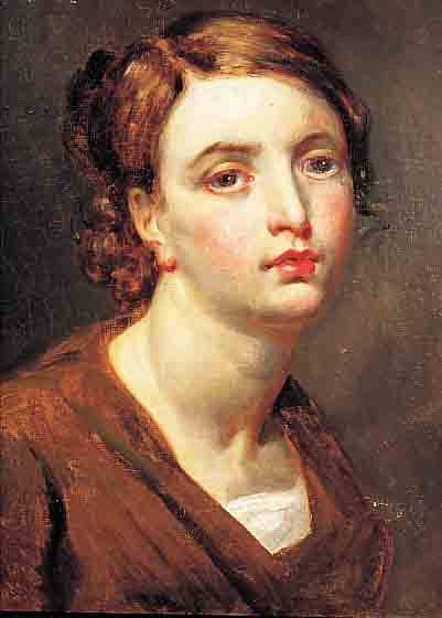 UNBEKANNTER MALER, FRANKREICH, UM 1840, PORTRäT EINER JUNGEN FRAU, ÖL/LWD, DOUBL., CA. 46 X 38 CM, R.