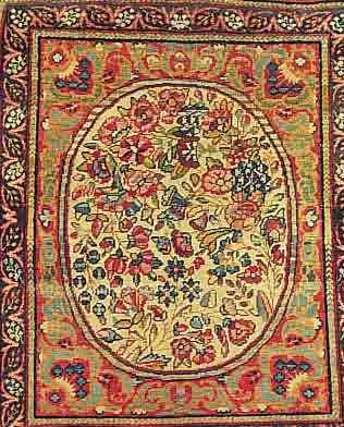 SARROGH,PERSIEN CA.74 X 60 CM. EHZ.3 FLOR WOLLE UM 1920.