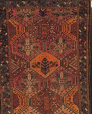 BACHTIAR,PERSIEN CA.192 X 128 CM. EHZ.4 FLOR WOLLE CA.50 JAHRE.