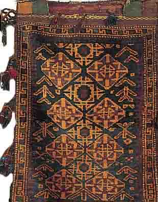 BELUTSCH GETREIDESACK,PERSIEN CA.108 X 65 CM. EHZ.3 UM 1920 WOLLE-WOLLE.
