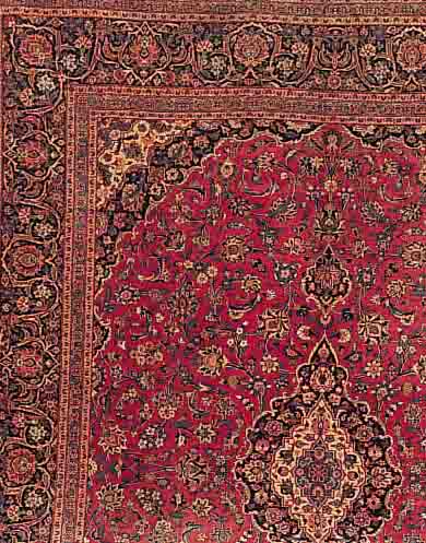 KECHAN,PERSIEN CA.417 X 328 CM. EHZ.3 FLOR WOLLE UM1950.