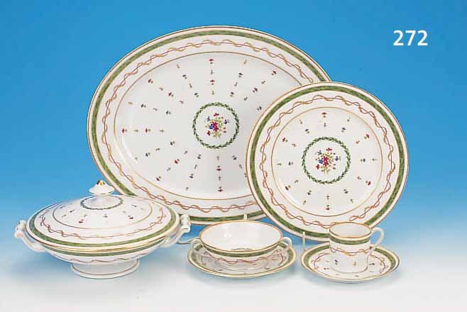 SERVICE, HAVILAND LIMOGES, 2. HäLFTE 20. JH., PORZELLAN, VIEUX PARIS, BEST. AUS: 6 TELLERN, 6 ...