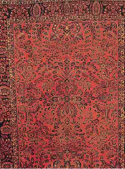 LILIAN,PERSIEN CA.292 X 227 CM. EHZ.3 ABSCHLüSSE GEKüRZT FLOR WOLLE CA. 50 JAHRE.